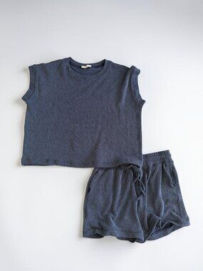 ZENANA Blue Gray Lounge Two Piece Set Size Large